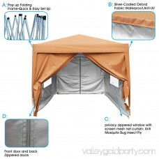 Upgraded Quictent 10x10 EZ Pop Up Canopy Gazebo Party Tent 100% Waterproof with Sidewalls and Mesh Windows (Red)